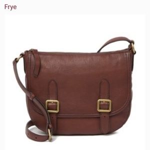Frye crossbody with buckles and adjustable strap